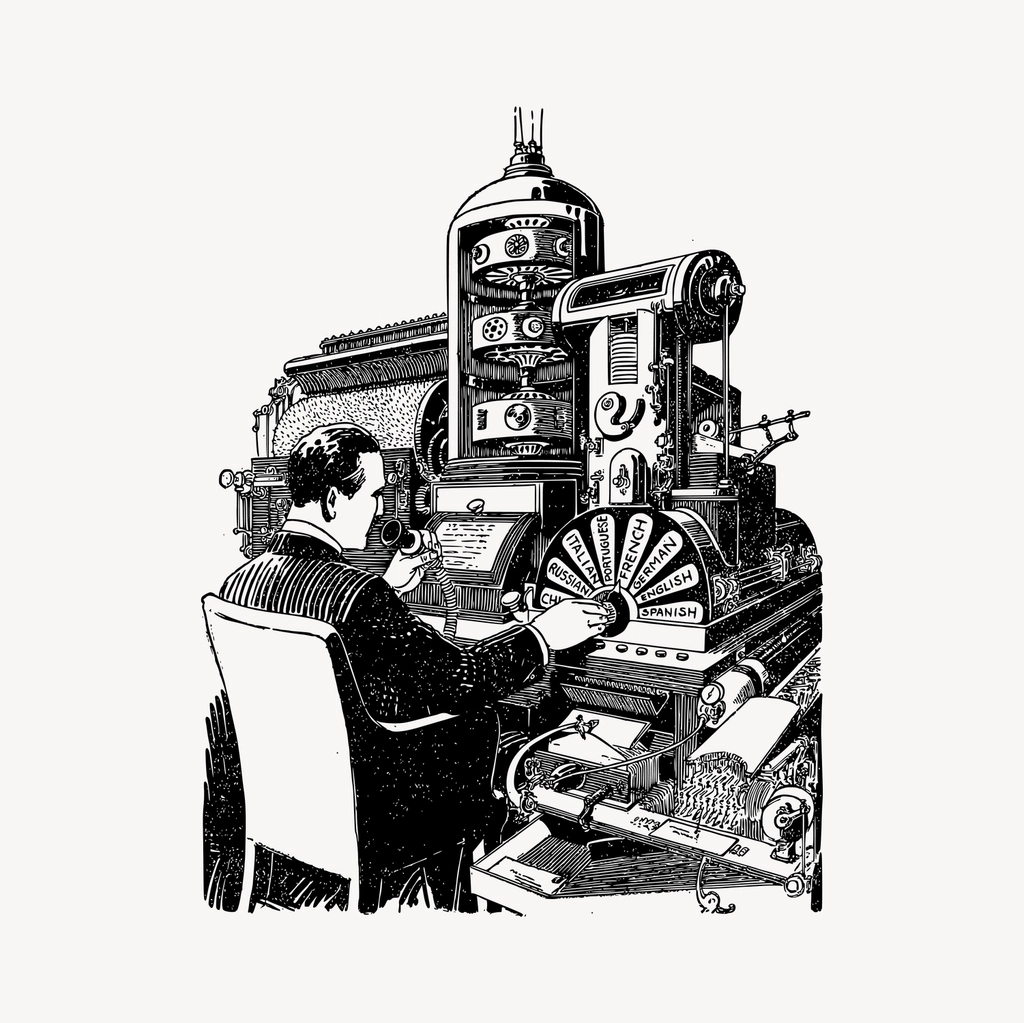 Machine translation collage element, drawing