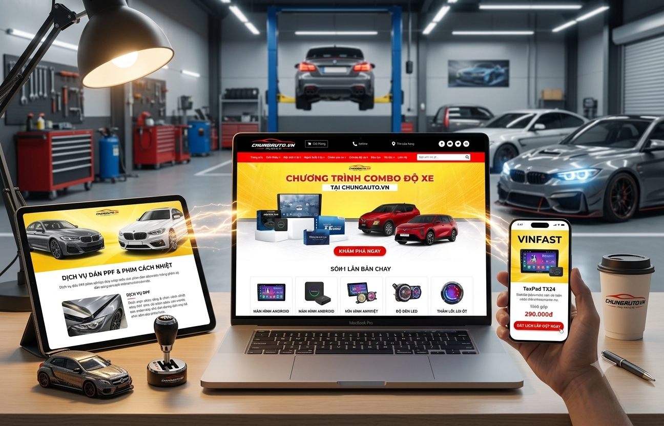 Thiết kế web ô tô - phụ kiện độ xe