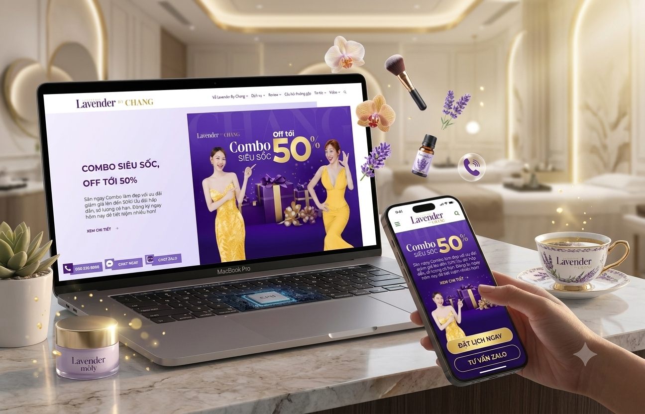 Thiết kế website spa - ưu đãi combo dịch vụ