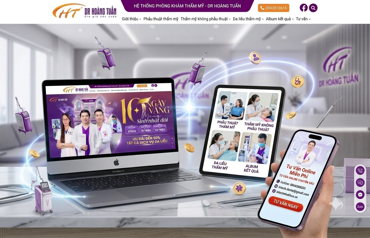 Thiết kế website spa - phòng khám thẩm mỹ